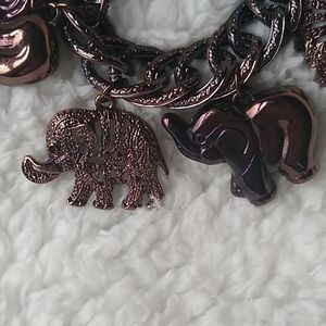 Bronze Elephant Charm Bracelet